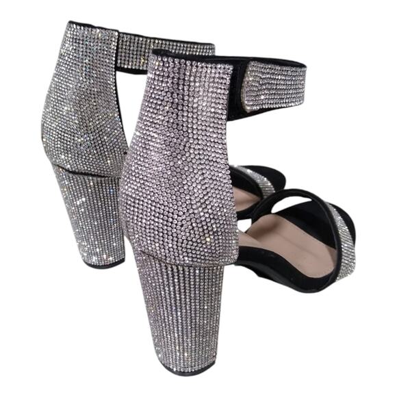 🌟2/$15🌟[H133] Forever Rhinestone Ankle Strap Platform High Heels/Sandals - Picture 3 of 6